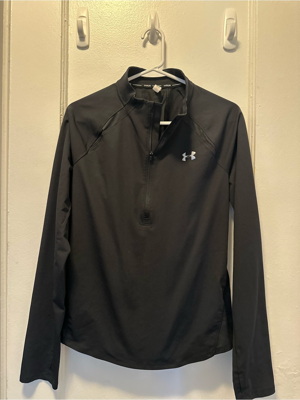 Under Armour Black RUN HeatGear Quarter Zip Top